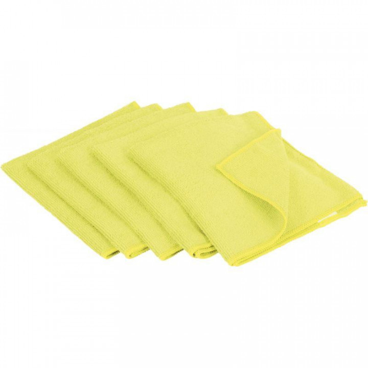Paquet de 5 lavettes microfibres jaunes